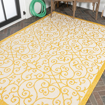Madrid Vintage Filigree Textured Weave Indoor/outdoor Area Rug